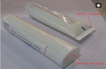 welding samples from ultrasonic tubes sealer nümunələrlə qaynaq.jpg
