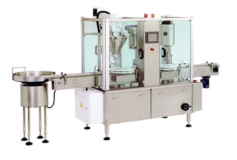 automatic bottled powder filling capping equipment dəyirmi şüşə açan şüşə doldurma qapaq maşınları lin