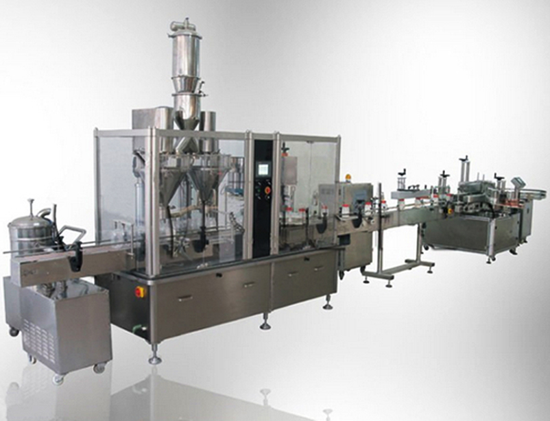 filling sealing capping labeler line for powder milk food pharma doldurma qapağı etiketləmə xətti.jpg