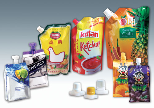 spout bags after filling .jpg ilə doldurulmuş tək baş ağızlı çantalar