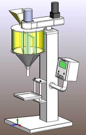 CAD illustration of powder filling machine filler.jpg üçün rəsm illüstrasiya
